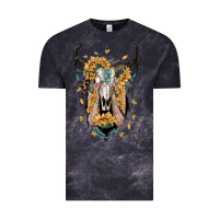 Cloud Black sunflower boho bull skull with hands Vintage Tee - RanaPortraitStore