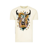 Vintage Arctic sunflower boho bull skull with hands Vintage Tee - RanaPortraitStore