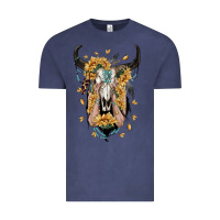 Vintage Denim sunflower boho bull skull with hands Vintage Tee - RanaPortraitStore