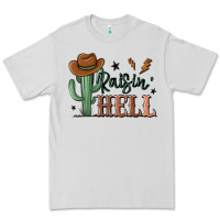 Dove Grey raisin hell cowboy cactus Premium Tee - MaliasSmallBusiness