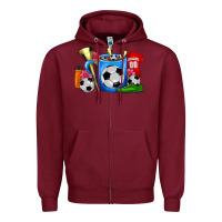Burgundy Soccer Coffee Mug Zipper Hoodie - FaDigitalArtStudio