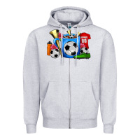 Heather Grey Soccer Coffee Mug Zipper Hoodie - FaDigitalArtStudio