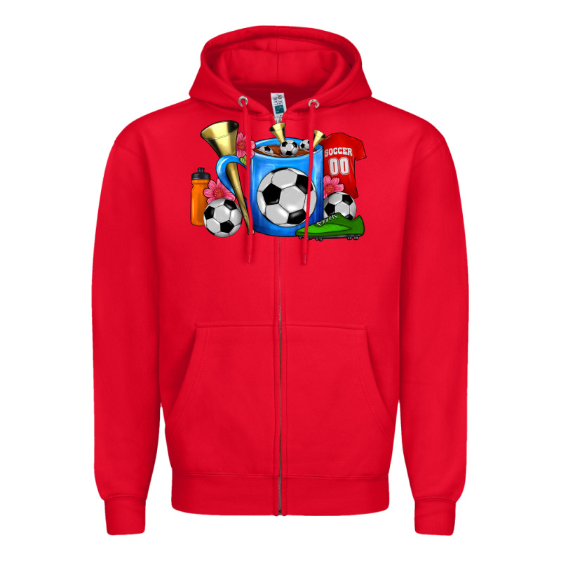 Soccer Coffee Mug Zipper Hoodie by FaDigitalArtStudio | Teevron