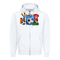 White Soccer Coffee Mug Zipper Hoodie - FaDigitalArtStudio