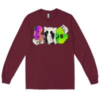 Burgundy Boo Ghost Cat Long Sleeve Tee - texasbilliewilder