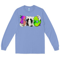 Colony Blue Boo Ghost Cat Long Sleeve Tee - texasbilliewilder