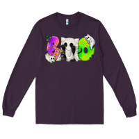 Plum Boo Ghost Cat Long Sleeve Tee - texasbilliewilder