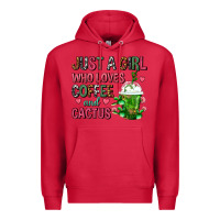 Cardinal Just A Girl Who Loves Coffee And Cactus Frappe Premium Hoodie - FaDigitalArtStudio