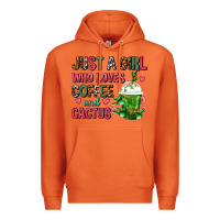 Just A Girl Who Loves Coffee And Cactus Frappe Premium Hoodie | Teevron