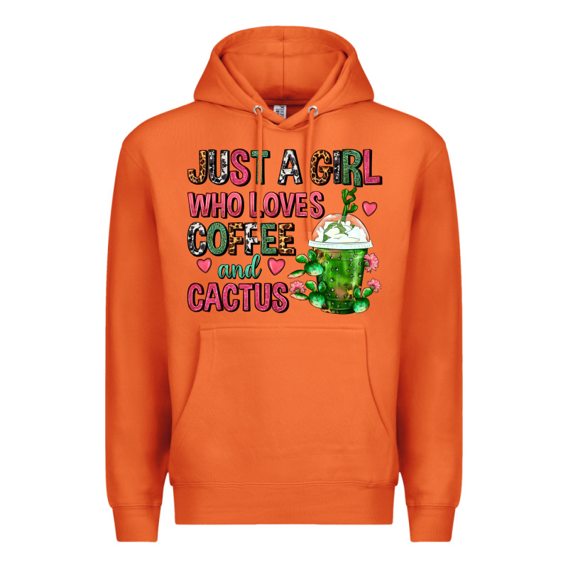 Just A Girl Who Loves Coffee And Cactus Frappe Premium Hoodie by FaDigitalArtStudio | Teevron