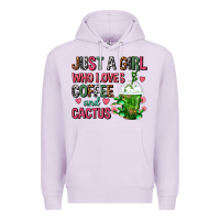 Lilac Just A Girl Who Loves Coffee And Cactus Frappe Premium Hoodie - FaDigitalArtStudio