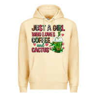 Pina Colada Just A Girl Who Loves Coffee And Cactus Frappe Premium Hoodie - FaDigitalArtStudio