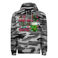 Slate Camo Just A Girl Who Loves Coffee And Cactus Frappe Premium Hoodie - FaDigitalArtStudio