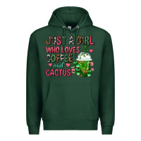 Sports Green Just A Girl Who Loves Coffee And Cactus Frappe Premium Hoodie - FaDigitalArtStudio