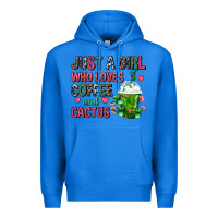 True Royal Just A Girl Who Loves Coffee And Cactus Frappe Premium Hoodie - FaDigitalArtStudio