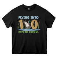 Black flying into 100 days of school Heavy Core Tee - MaliasSmallBusiness