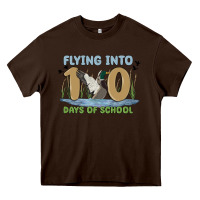 Chocolate Brown flying into 100 days of school Heavy Core Tee - MaliasSmallBusiness