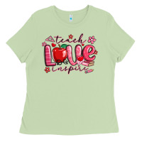 Matcha teach love inspire valentines day Ladies Tee - MaliasSmallBusiness