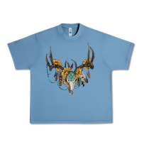 Pebble Blue boho deer skull sunflowers and gemstone Urban Heavy Tee - RanaPortraitStore