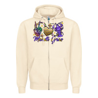 Sandshell Peace love crawfish Mardi Gras skeleton hand Zipper Hoodie - FaDigitalArtStudio