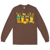 Chestnut Childhood Cancer coffee cups yellow ribbon Long Sleeve Tee - NancyCooperArtShop