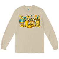 Mushroom Childhood Cancer coffee cups yellow ribbon Long Sleeve Tee - NancyCooperArtShop