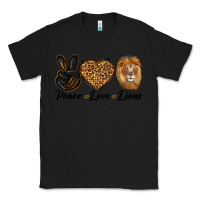 Black Peace Love Lion Head Classic Tee - LillyAllenDesigns