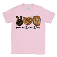 Bubblegum Pink Peace Love Lion Head Classic Tee - LillyAllenDesigns