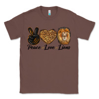 Chestnut Peace Love Lion Head Classic Tee - LillyAllenDesigns