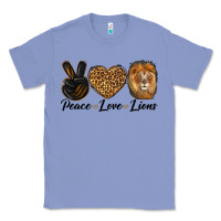 Colony Blue Peace Love Lion Head Classic Tee - LillyAllenDesigns