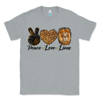 Heather Grey Peace Love Lion Head Classic Tee - LillyAllenDesigns