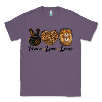 Lavender Peace Love Lion Head Classic Tee - LillyAllenDesigns