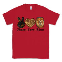 Red Peace Love Lion Head Classic Tee - LillyAllenDesigns