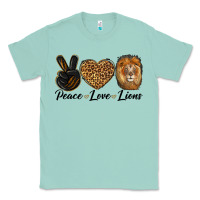 Seafoam Peace Love Lion Head Classic Tee - LillyAllenDesigns