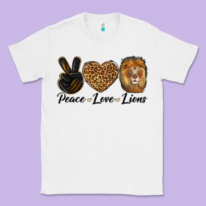 Peace Love Lion Head Classic Tee Designed By Lillyallendesigns