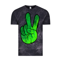 Cloud Black Green Peace Sign Vintage Tee - Jasminsmagicworld