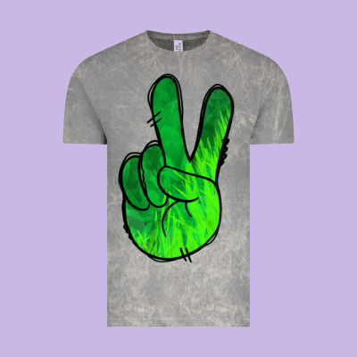 Green Peace Sign Vintage Tee Designed By Jasminsmagicworld