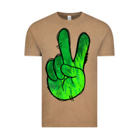 Vintage Coffee Green Peace Sign Vintage Tee - Jasminsmagicworld