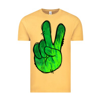 Vintage Mustard Green Peace Sign Vintage Tee - Jasminsmagicworld