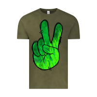 Vintage Olive Green Peace Sign Vintage Tee - Jasminsmagicworld