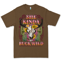 Cacao she kinda buck wild with bull skull Premium Tee - NancyCooperArtShop