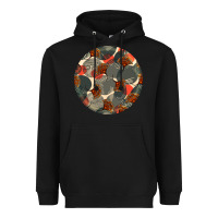 Black african fabric pattern round earrings 5 Heavyweight Hoodie - BundleAndBundleShop