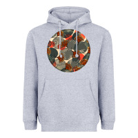 Heather Grey african fabric pattern round earrings 5 Heavyweight Hoodie - BundleAndBundleShop