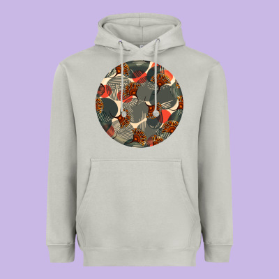 African Fabric Pattern Round Earrings 5 Heavyweight Hoodie Designed By Bundleandbundleshop