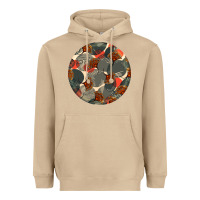 Mushroom african fabric pattern round earrings 5 Heavyweight Hoodie - BundleAndBundleShop