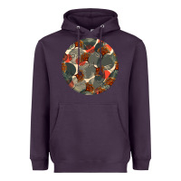 Plum african fabric pattern round earrings 5 Heavyweight Hoodie - BundleAndBundleShop