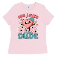 Bubblegum Pink one loved dude Ladies Tee - MaliasSmallBusiness