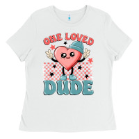 White one loved dude Ladies Tee - MaliasSmallBusiness
