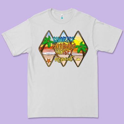 Sunrise Sunburn Sunset Repeat Premium Tee Designed By Jahusdesignshop