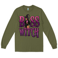 Army Green Boss Witch Long Sleeve Tee - texasbilliewilder